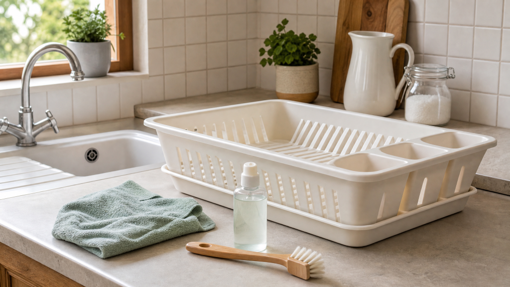 5 étapes simples pour nettoyer un égouttoir à vaisselle en plastique